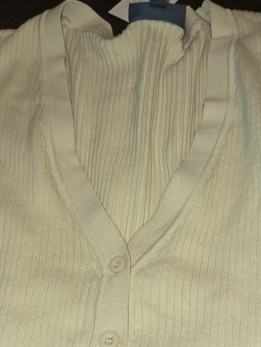 ModCloth Beige Ribbed Button-Front Cardigan - Picture 9 of 9
